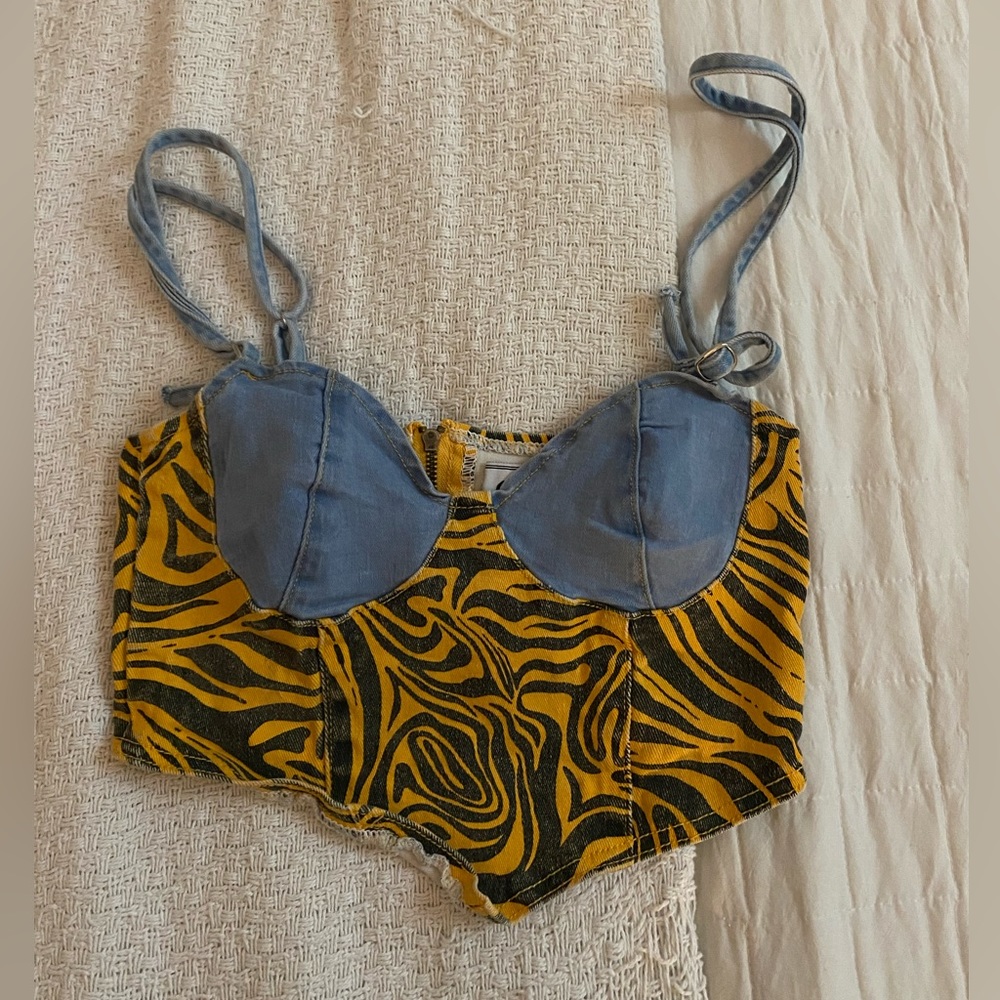 UK FIND! One Above Another Zebra Jean Tank Top